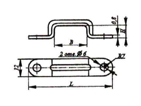 Габаритные размеры скобы К735